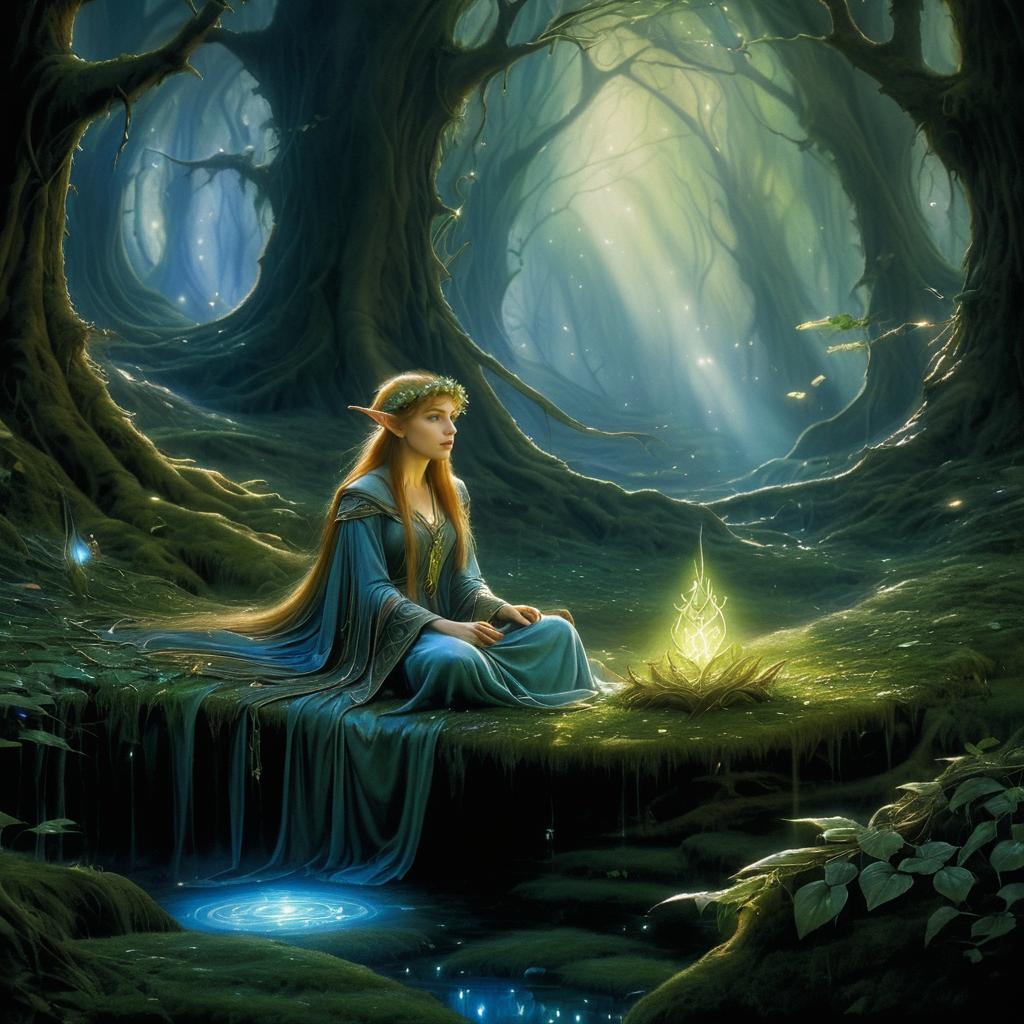 Mystical Elf Awakening in Enchanted Glade