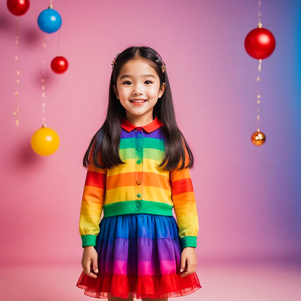 Delightful Preschool Girl in Christmas Attire