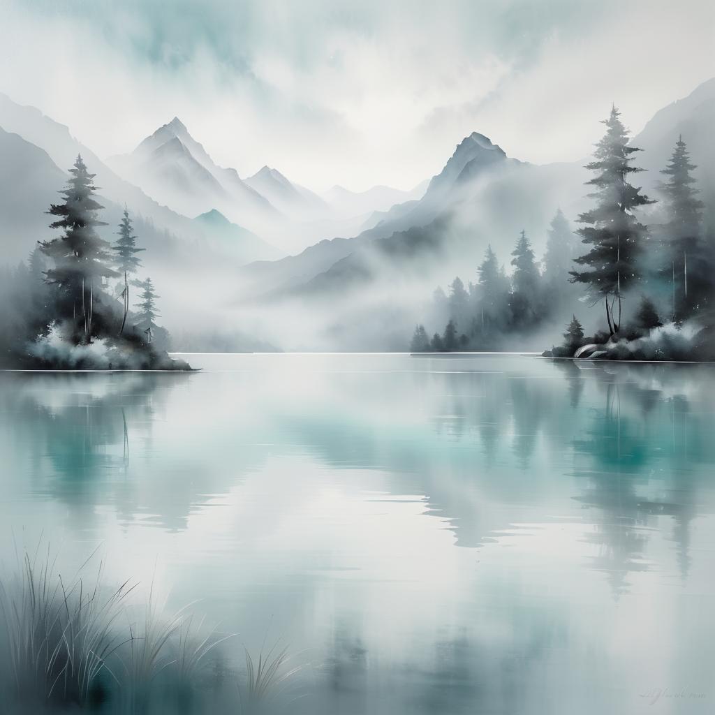 Serene Tranquil Lake Painting