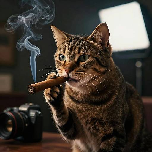 Cinematic Cat Mobster Wildlife Portrait