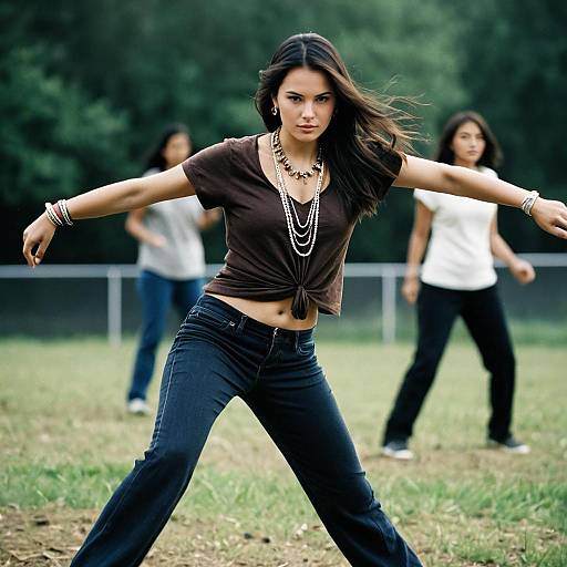 Realistic Battle Dance with Jewelry Focus