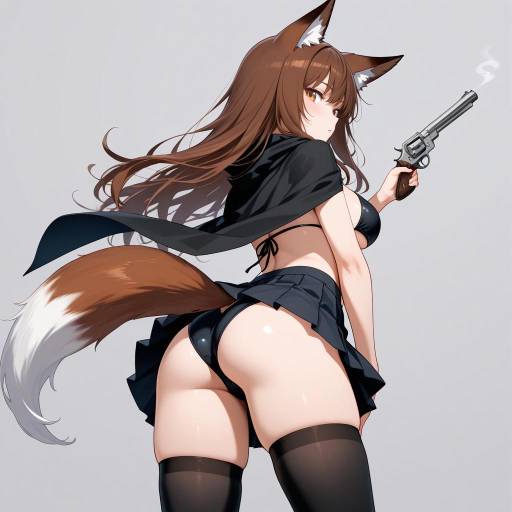 Lavender Fox Girl in Black Attire Lavender Fox Girl in Black Attire