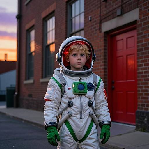 Young Boy in Futuristic Space Suit