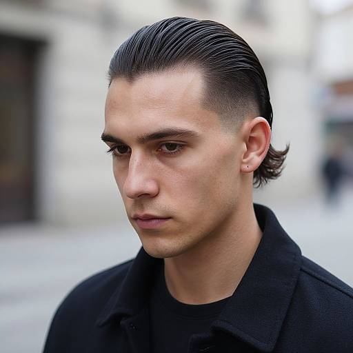 Confident European Man with Slick Back