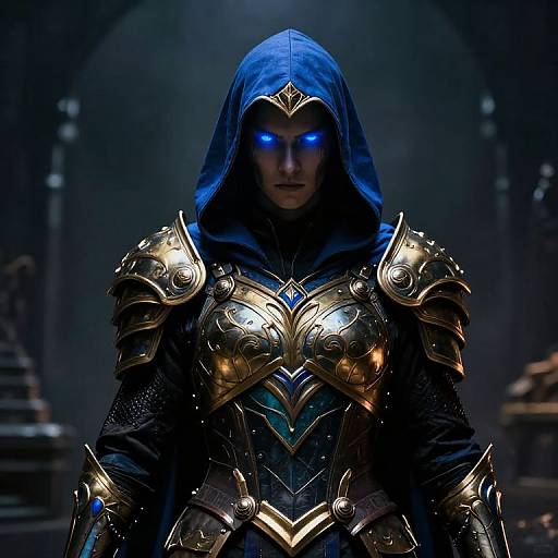 Mysterious Hooded Assassin in Ornate Armor