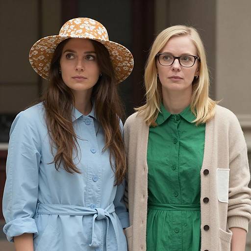 Two Women in Stylish Outfits Together