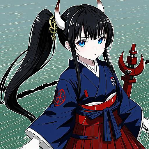 Illustration of Ancient destroyer oni, kantai collection in the style of Kureha mitsushige