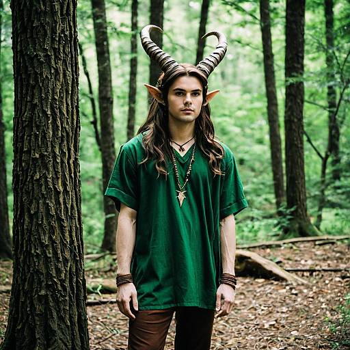 Enchanted Faun Cosplay in Nature