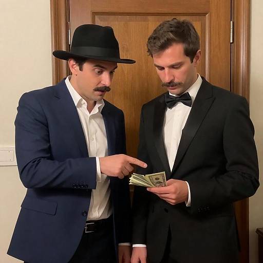 Tense Encounter Between Two Suit-Wearing Men