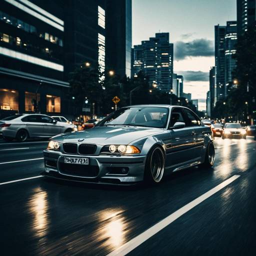 Tuned BMW Drifting at Night in City