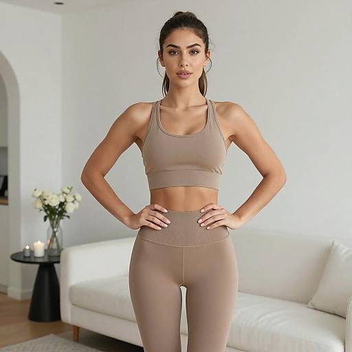 Fit Woman in Modern Living Room