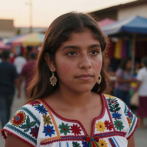 Latina in Vibrant Street Market
