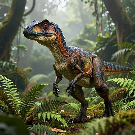 Hyper-Realistic Velociraptor in Jungle