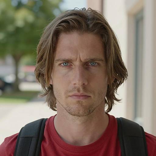 Serious Man in Bright Outdoor Scene