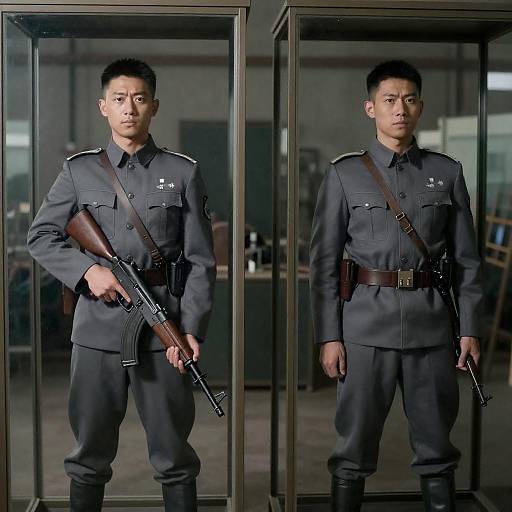 Military Display: Serious Soldiers in Glass Cases