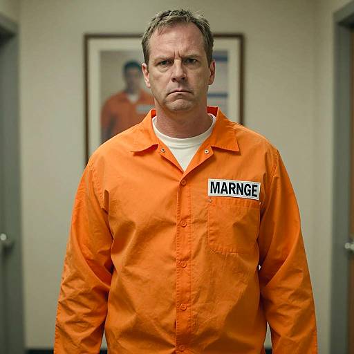 Portrait of a Prison Inmate in Orange