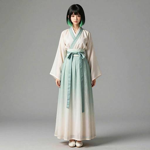 Photorealistic Chinese Girl Wearing Long Hanfu