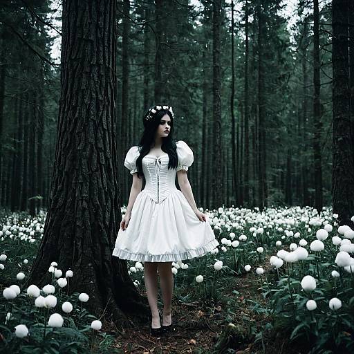 Gothic Snow White Costume in Nature