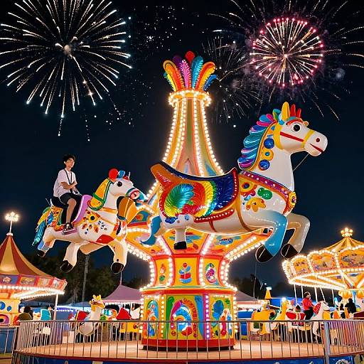 Chicks on Vibrant Carnival Rides