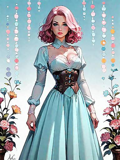 Elegant Burgundy Corset-Inspired Dress Design