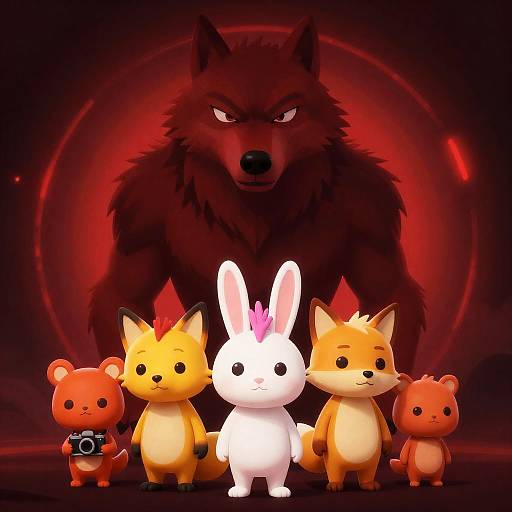 Anthropomorphic Animals in a Dark Tunnel