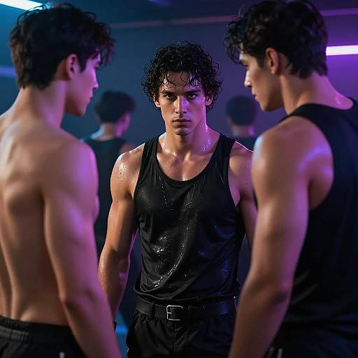 Intense Gathering in Dimly Lit Room