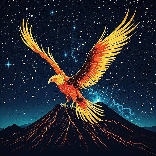 Volcanic Night with the Phoenix Constellation