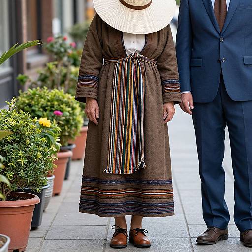 Traditional Attire by Sidewalk Scene