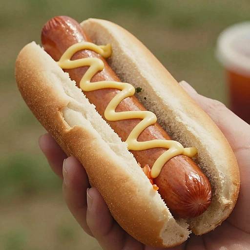 Close-Up Juicy Hot Dog Picnic