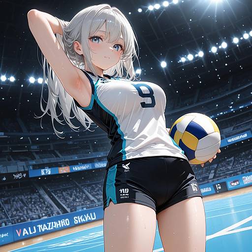 Volleyball Player Standing, Looking at Viewer