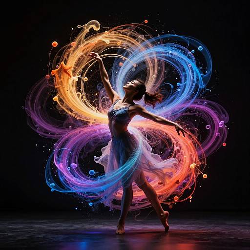 Vibrant Energy Flow Dancer Portrait
