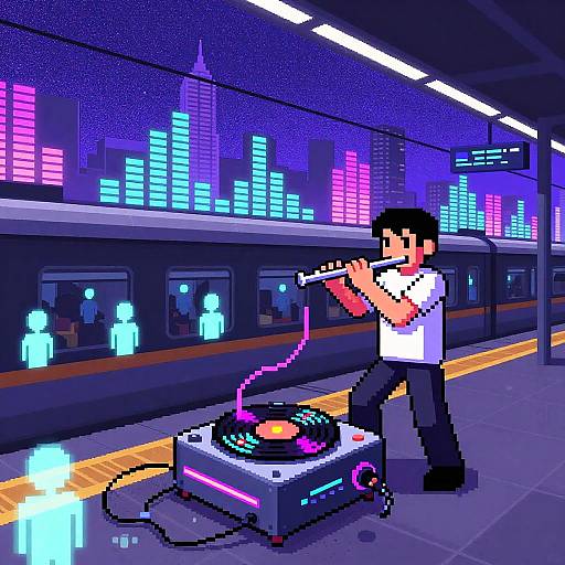 Neon Pixel AR Flute Performer