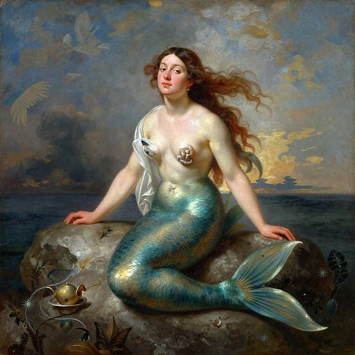 Realistic Mermaid Portrait by Turner