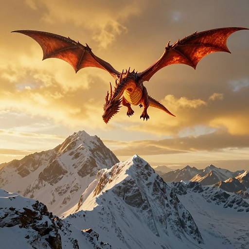 Dragons Climbing Frozen Fire Mountains
