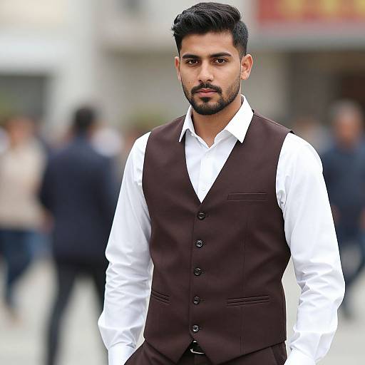 Realistic Male in Vest Costume