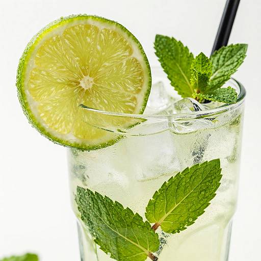 Refreshing Citrus Mint Drink Close-Up