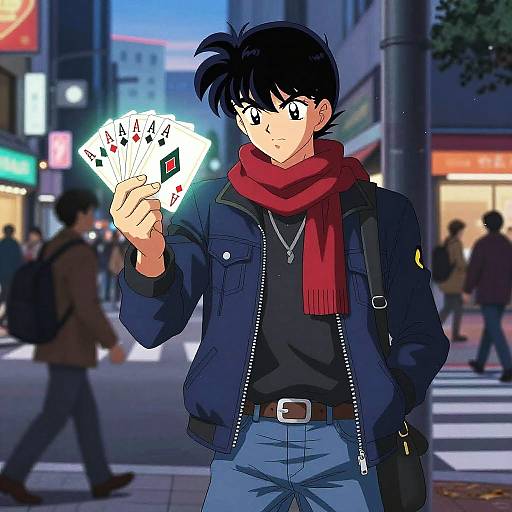 Young Street Magician in Urban Dusk