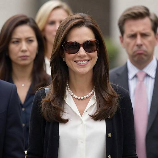 Outdoor Group Photo with Stylish Woman