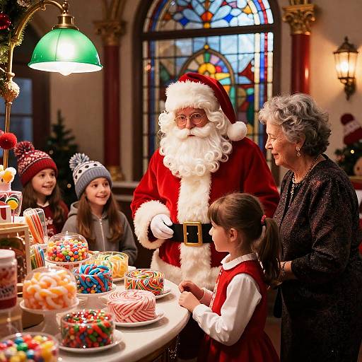 Joyful Christmas Scene with Santa Claus