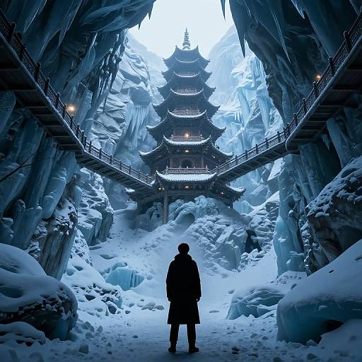 Mysterious Silhouette by Ancient Tower