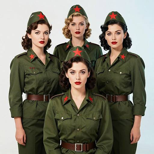 Vintage 1940s Women in Military Uniforms