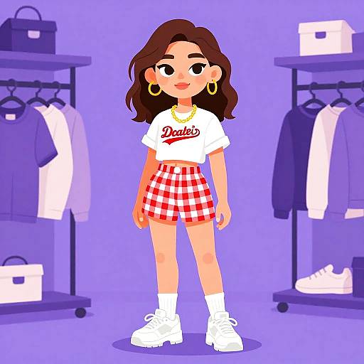 Casual Young Woman in Stylish Streetwear