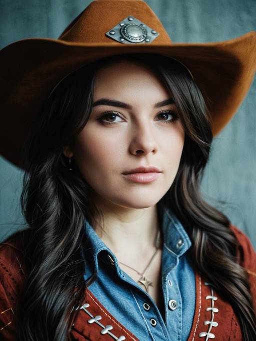 Woman in Cowgirl Costume Headshot
