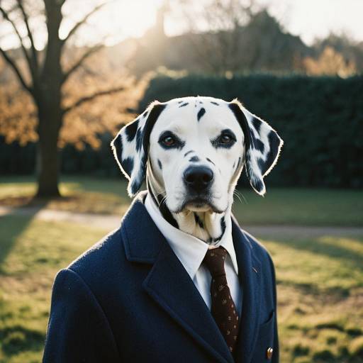 Anthropomorphic Dalmatian in Navy Blazer