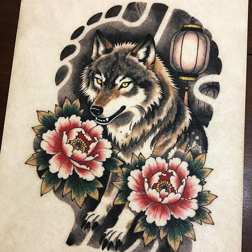 Fierce Chinese Wolf Guardian Tattoo