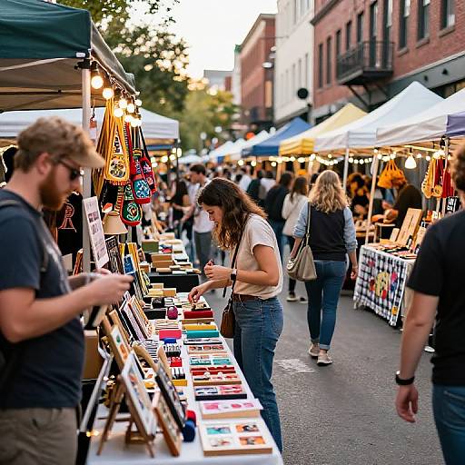 Vibrant Handmade Crafts Market Scene