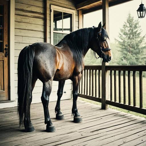 Whimsical Rustic Horse on Porch
