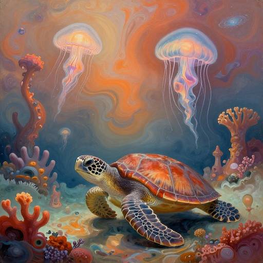 Dreamy Surreal Underwater Celestial Landscape