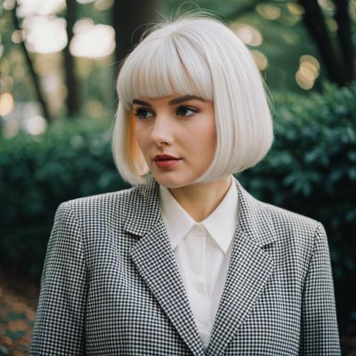 Woman in 90s Vintage Checkered Blazer