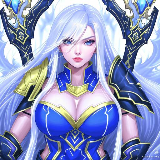 Illustration of Ashe (league of legends), league of legends in the style of Sasaame